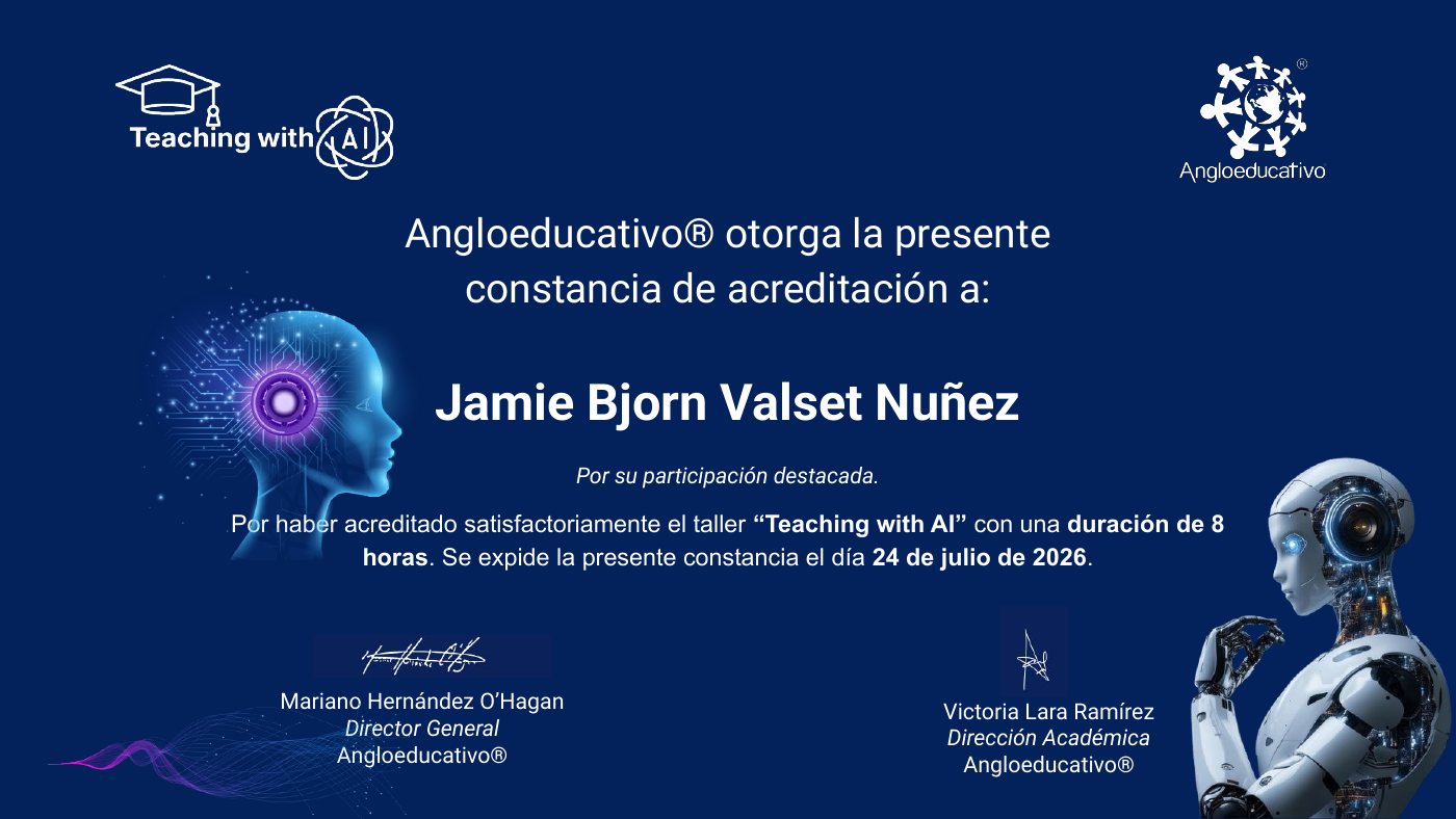 Constancia Teaching with AI de Angloeducativo