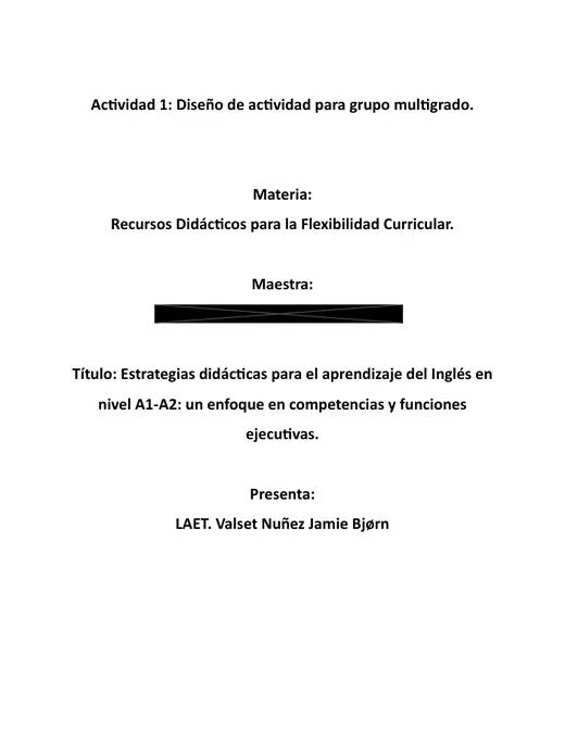 Vista previa de Diseño diferenciado para el aprendizaje del inglés A1–A2