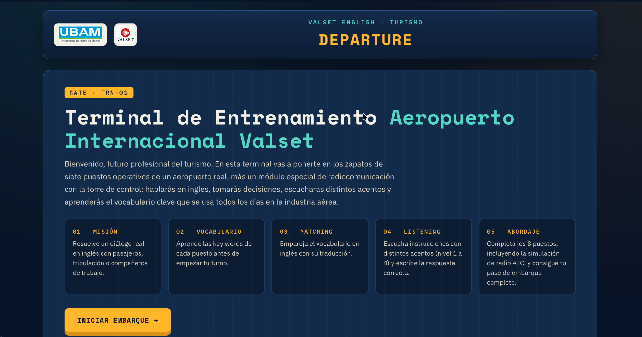 Simulador educativo de operaciones aeroportuarias para estudiantes de turismo